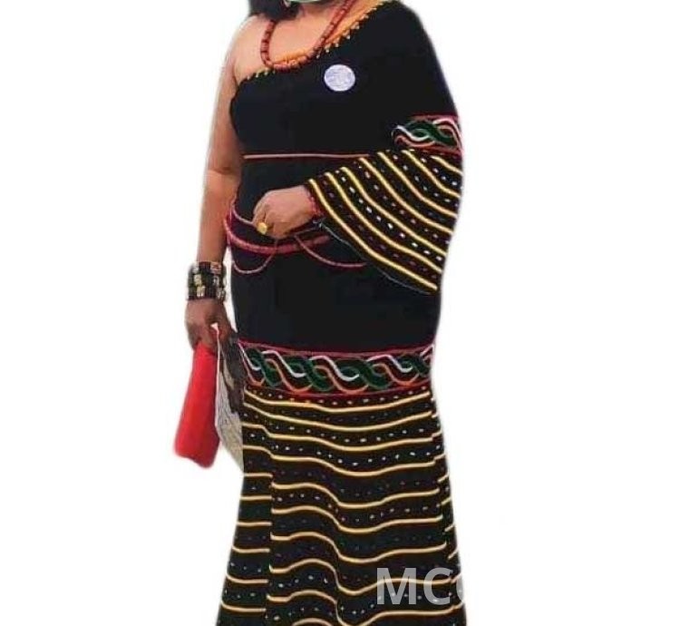 Traditional Female Attire Best Cameroon Grassfield Embroidered Ceremonial Design