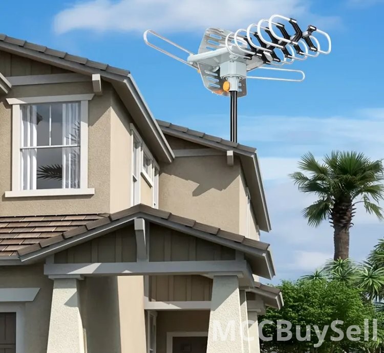 TV Antenna Outdoor 300+ Miles Range 360 Degree Rotation, Wireless Remote