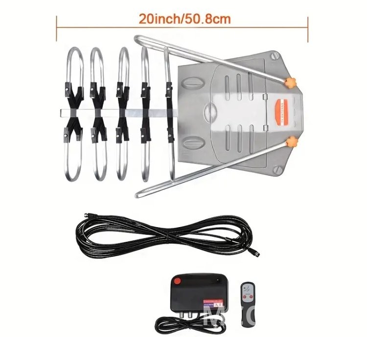 TV Antenna Outdoor 300+ Miles Range 360 Degree Rotation, Wireless Remote
