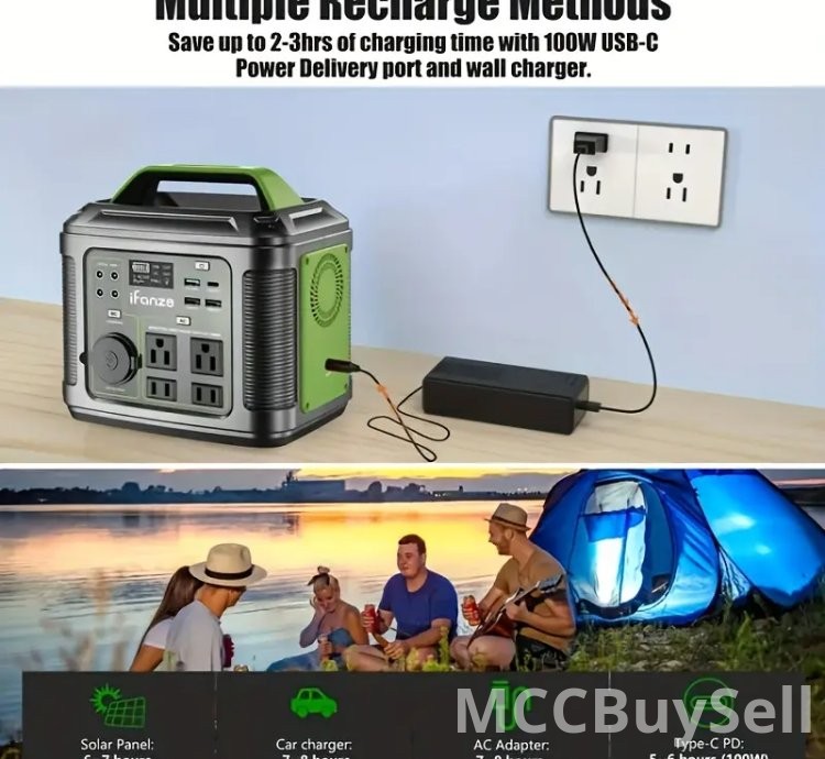 Portable Electricity Power Station 300W Solar Generator 110V AC DC Ports For Home Backup