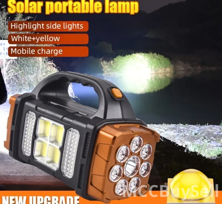 Portable Solar Power + USB Rechargeable Power Bank Lights