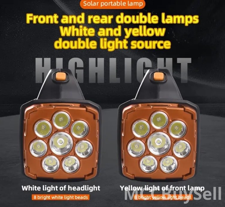 Portable Solar Power + USB Rechargeable Power Bank Lights