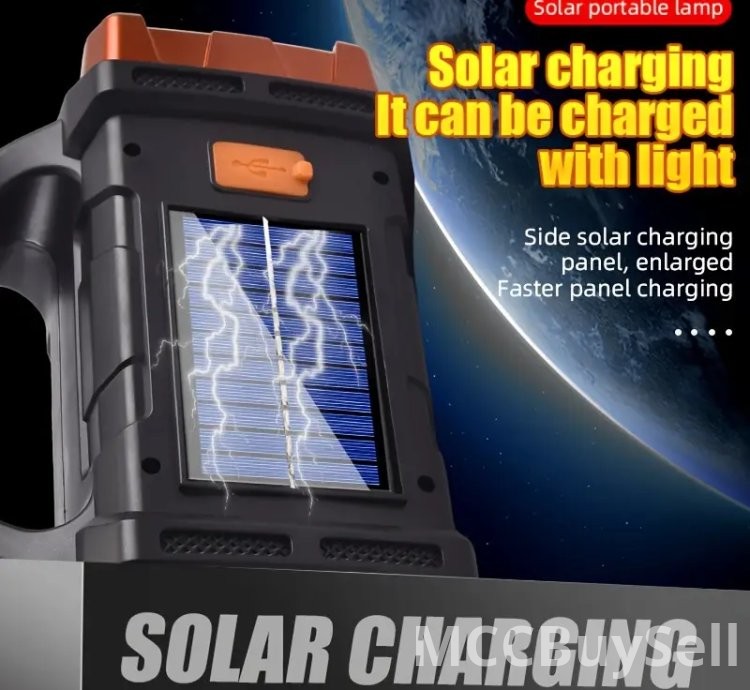 Portable Solar Power + USB Rechargeable Power Bank Lights