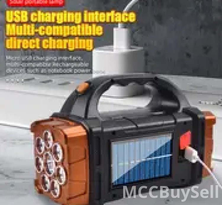 Portable Solar Power + USB Rechargeable Power Bank Lights