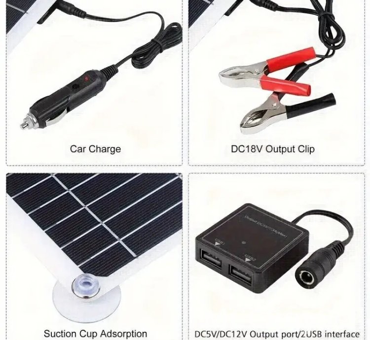 200W Solar Panel Charger Monocrystalline Silicon, Charge Controller