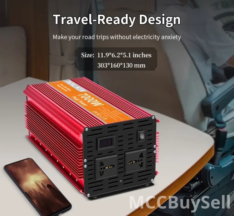 7000W 12V DC to AC 220V Power Station Converter for Homes, RV & Travel