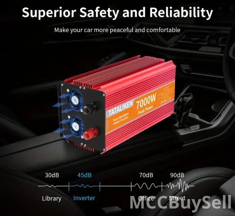 7000W 12V DC to AC 220V Power Station Converter for Homes, RV & Travel