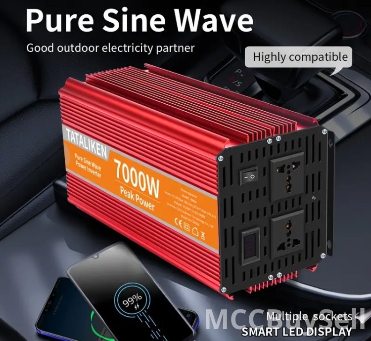 7000W 12V DC to AC 220V Power Station Converter for Homes, RV & Travel