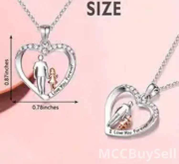 1pc Creative Exquisite Heart Dad Daughter Pendant Necklace