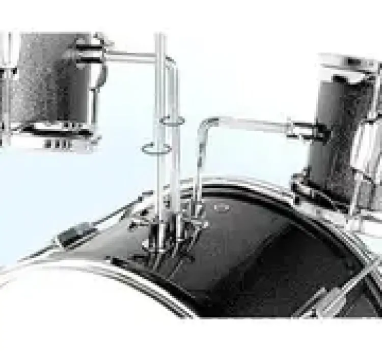 Three Pieces Drum Set Kit Pedal Drum Stick Wrench Drum Stool Black