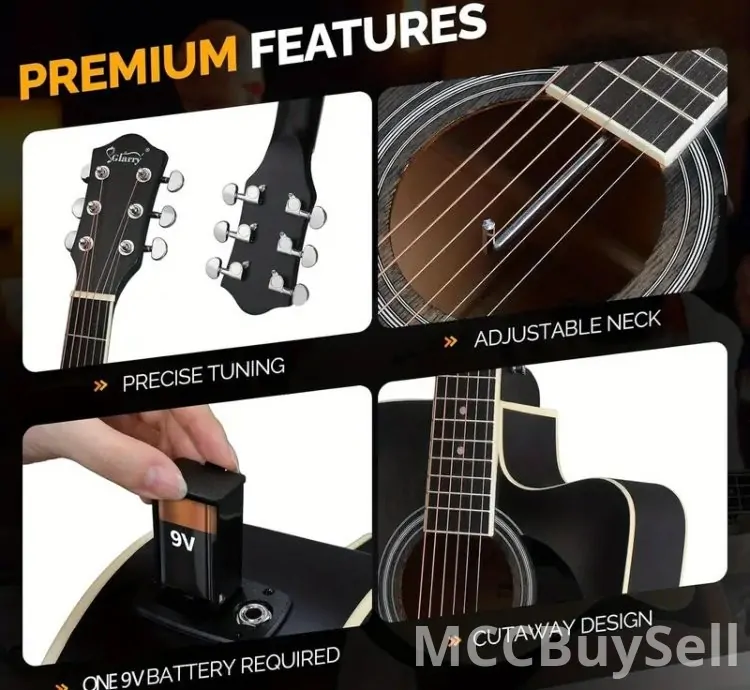 Basswood Guitarra GLARRY Full Size 6 Strings Acoustic Electric Guitar Beginning Kit