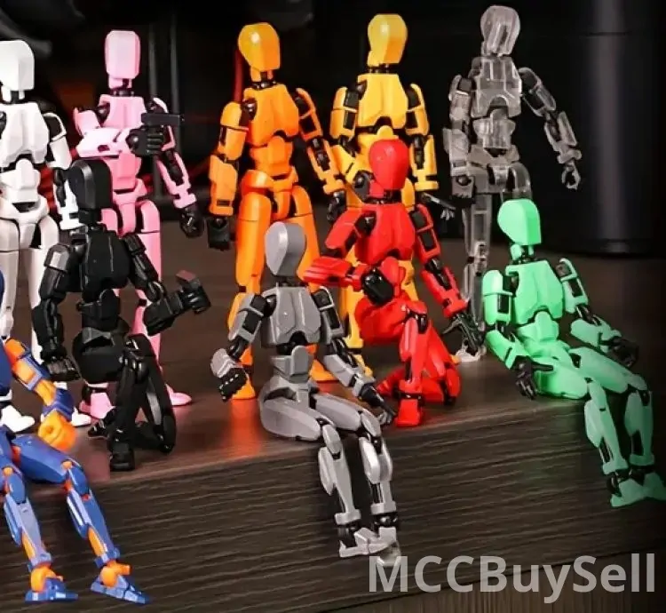 Six-piece ABS Action Doll, three-dimensional trend toy model, multi-joint movable digital man figure,