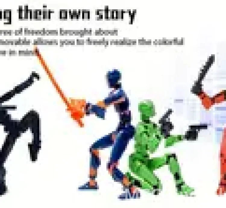 Six-piece ABS Action Doll, three-dimensional trend toy model, multi-joint movable digital man figure,