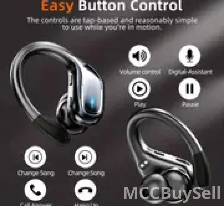 New Wireless Earbuds, Pure Bass Sound Wireless Earphones with Earhooks