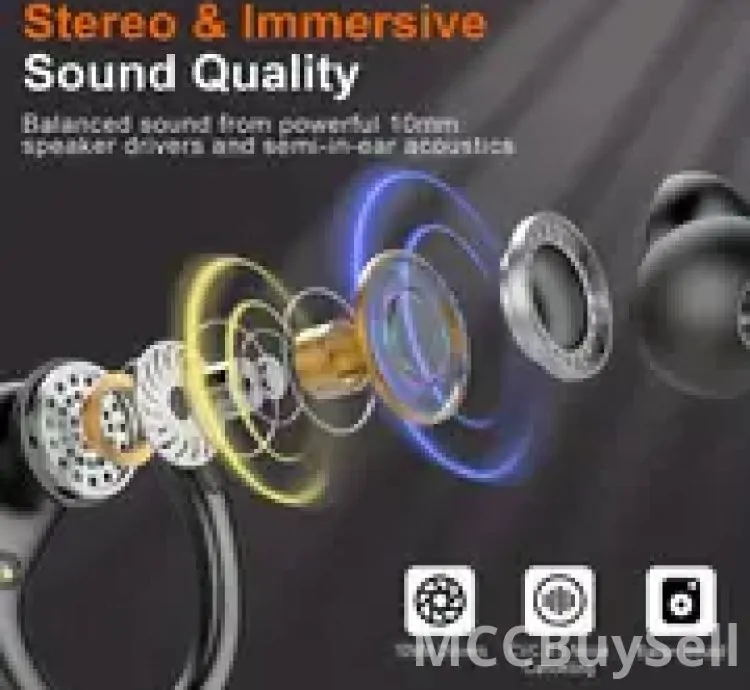 New Wireless Earbuds, Pure Bass Sound Wireless Earphones with Earhooks