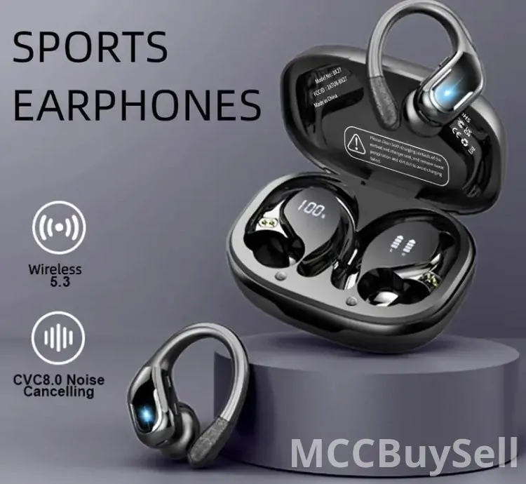 New Wireless Earbuds, Pure Bass Sound Wireless Earphones with Earhooks