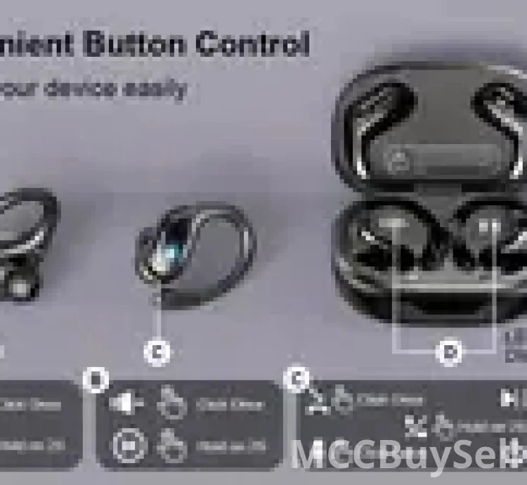 New Wireless Earbuds, Pure Bass Sound Wireless Earphones with Earhooks