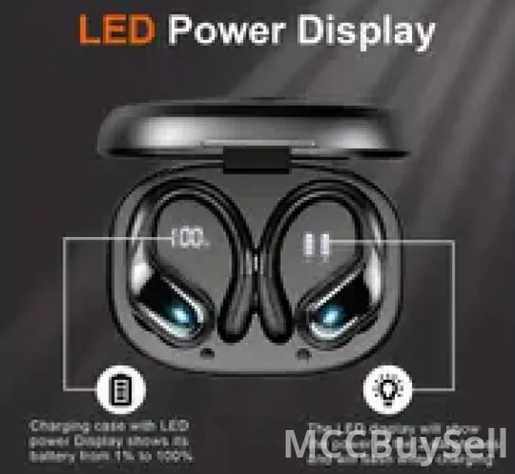 New Wireless Earbuds, Pure Bass Sound Wireless Earphones with Earhooks