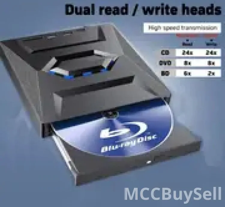 External Portable 6 in 1 Blu-Ray,  DVD/CD Burner and Player for Windows XP/7.8/10, Linux, MacOS