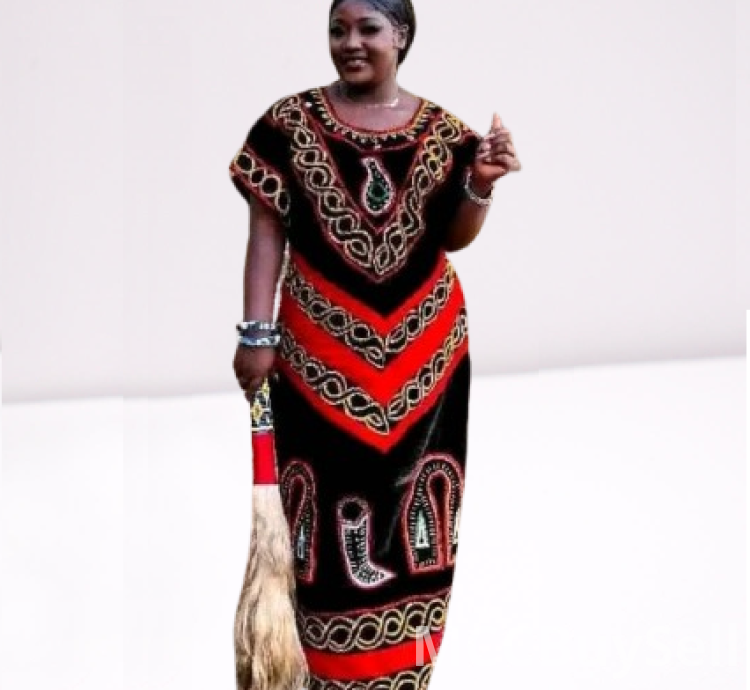 Traditional Female Attire Best Cameroon Grassfield Embroidered Ceremonial Design
