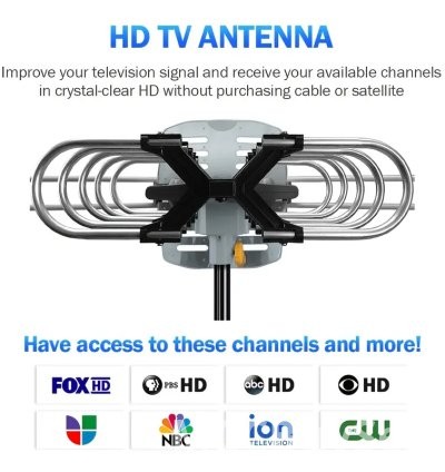 TV Antenna Outdoor 300+ Miles Range 360 Degree Rotation, Wireless Remote 4
