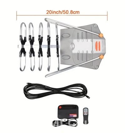 TV Antenna Outdoor 300+ Miles Range 360 Degree Rotation, Wireless Remote 5