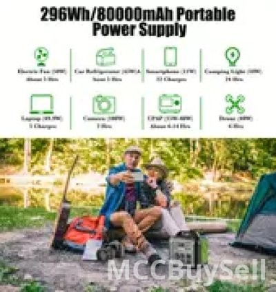 Portable Electricity Power Station 300W Solar Generator 110V AC DC Ports For Home Backup 6