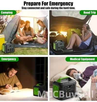 Portable Electricity Power Station 300W Solar Generator 110V AC DC Ports For Home Backup 5