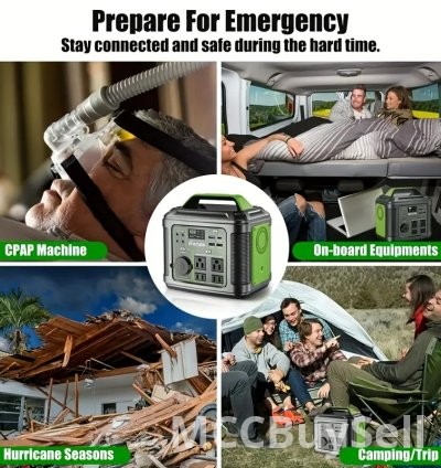 Portable Electricity Power Station 300W Solar Generator 110V AC DC Ports For Home Backup