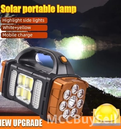 Portable Solar Power + USB Rechargeable Power Bank Lights 12