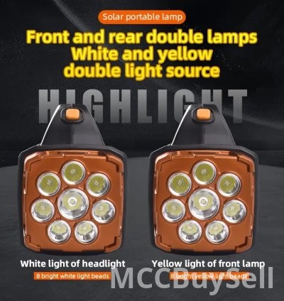 Portable Solar Power + USB Rechargeable Power Bank Lights 8
