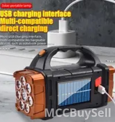 Portable Solar Power + USB Rechargeable Power Bank Lights