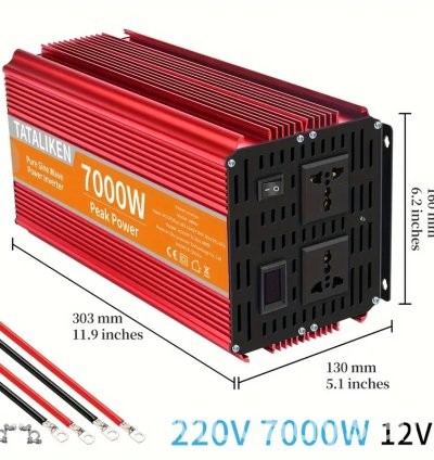 7000W 12V DC to AC 220V Power Station Converter for Homes, RV & Travel 7