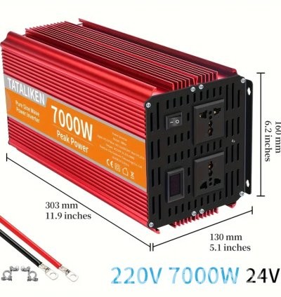 7000W 12V DC to AC 220V Power Station Converter for Homes, RV & Travel 4