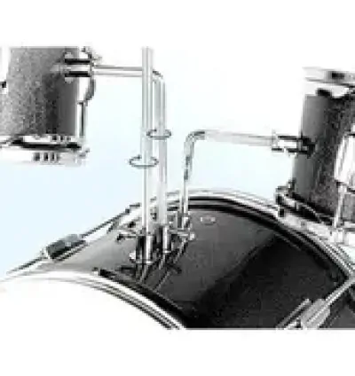 Three Pieces Drum Set Kit Pedal Drum Stick Wrench Drum Stool Black 3