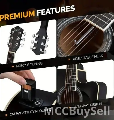 Basswood Guitarra GLARRY Full Size 6 Strings Acoustic Electric Guitar Beginning Kit 6