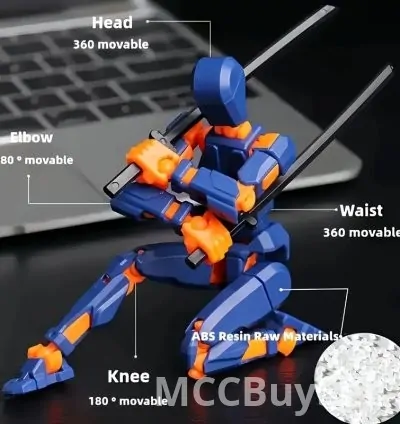 Six-piece ABS Action Doll, three-dimensional trend toy model, multi-joint movable digital man figure, 14
