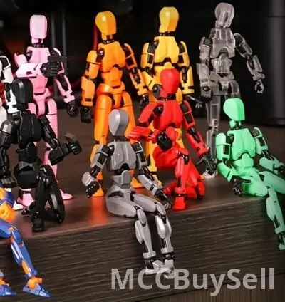 Six-piece ABS Action Doll, three-dimensional trend toy model, multi-joint movable digital man figure, 9