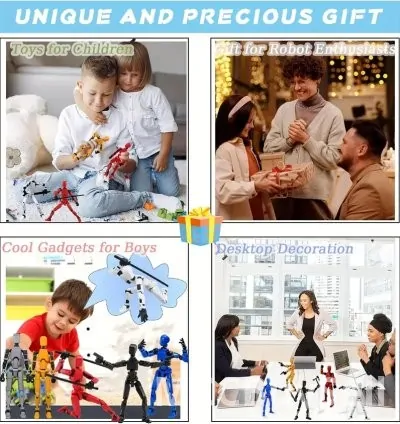 Six-piece ABS Action Doll, three-dimensional trend toy model, multi-joint movable digital man figure, 8