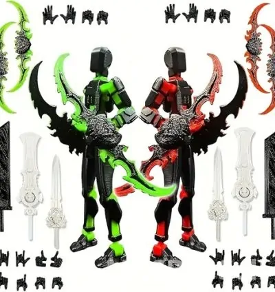 Six-piece ABS Action Doll, three-dimensional trend toy model, multi-joint movable digital man figure, 6