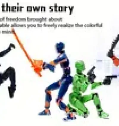 Six-piece ABS Action Doll, three-dimensional trend toy model, multi-joint movable digital man figure,