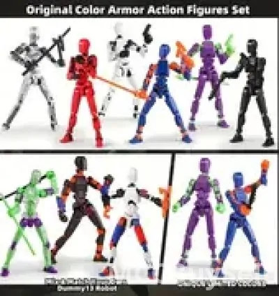 Six-piece ABS Action Doll, three-dimensional trend toy model, multi-joint movable digital man figure,