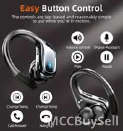 New Wireless Earbuds, Pure Bass Sound Wireless Earphones with Earhooks