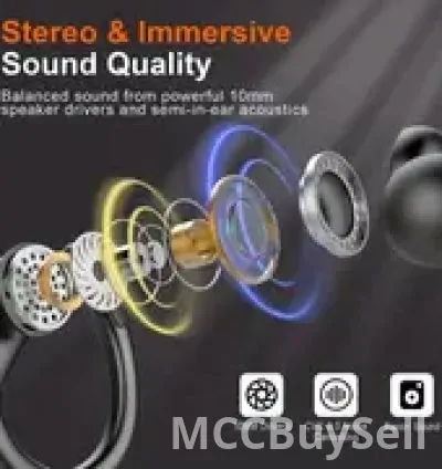 New Wireless Earbuds, Pure Bass Sound Wireless Earphones with Earhooks 3