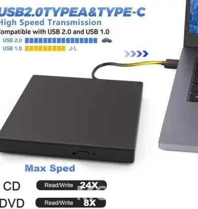External Portable 6 in 1 Blu-Ray,  DVD/CD Burner and Player for Windows XP/7.8/10, Linux, MacOS 10
