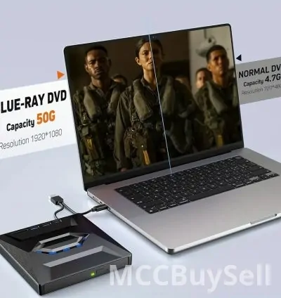 External Portable 6 in 1 Blu-Ray,  DVD/CD Burner and Player for Windows XP/7.8/10, Linux, MacOS 6