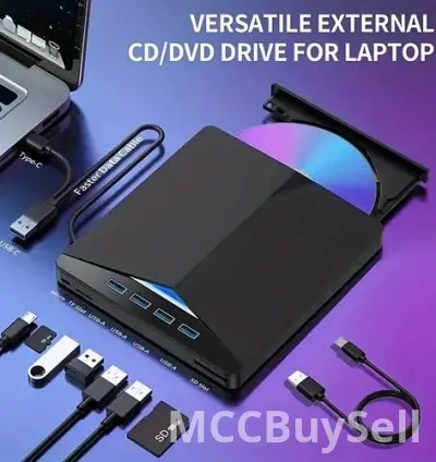 External Portable 6 in 1 Blu-Ray,  DVD/CD Burner and Player for Windows XP/7.8/10, Linux, MacOS