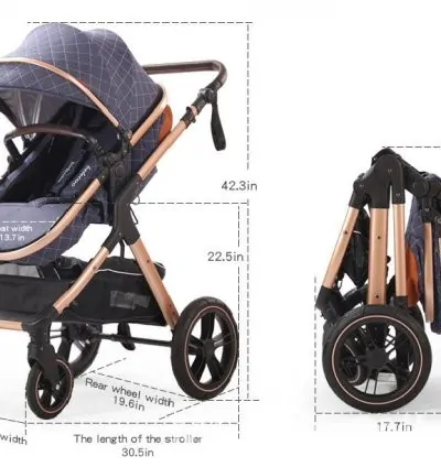 Stroller For 0 - 3 Years Newborn Babies, Comfortable & Foldable 4