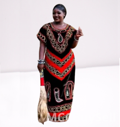 Traditional Female Attire Best Cameroon Grassfield Embroidered Ceremonial Design 4