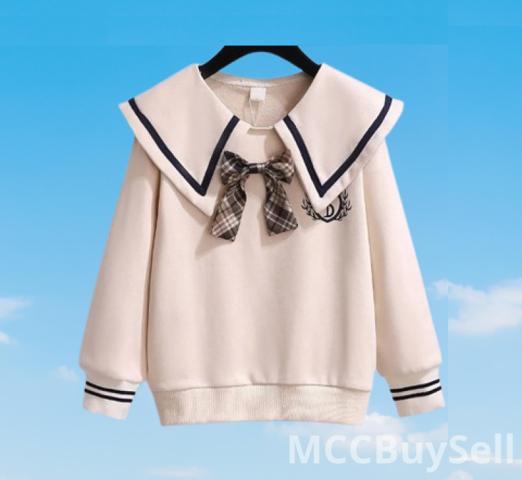 Kids' Girls' Apricot Black Long Sleeves Top Wear